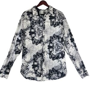 Marc Ecko Cut And Sew Vintage Graphic Long Sleeve Button Down Thinking Apes XL